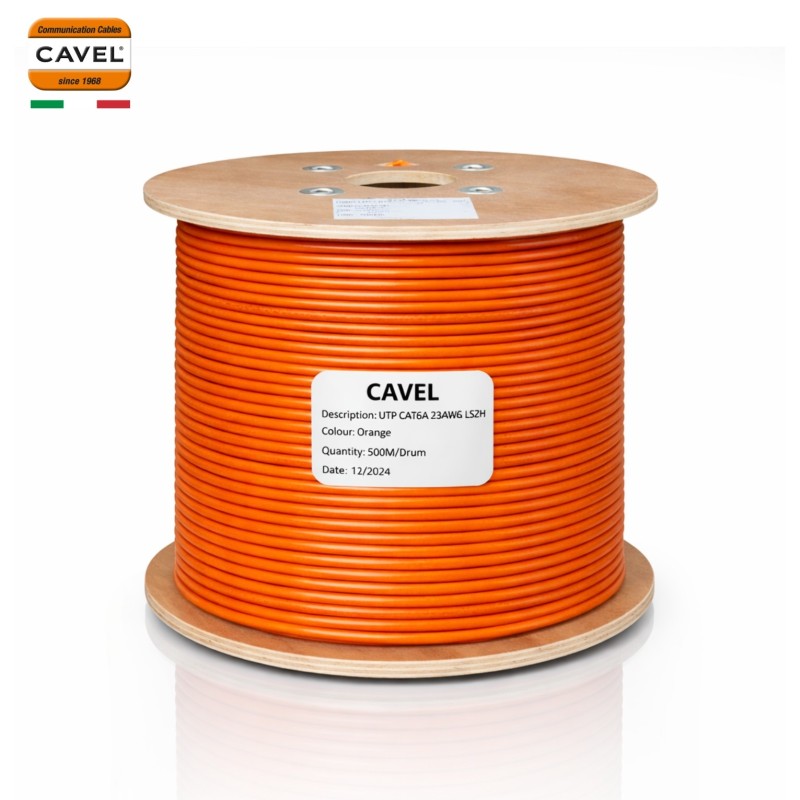 Câble LAN Cat6A U/UTP LSZH 10G CAVEL