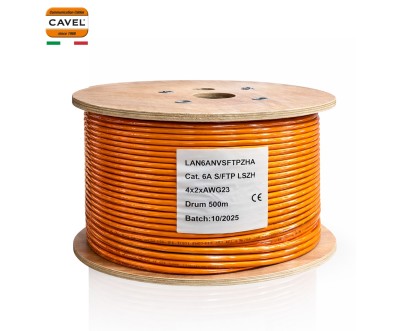 Câble réseau Cat6A UTP LSZH 500m cuivre CAVEL
