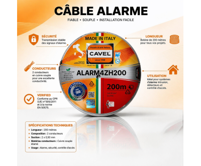 Câble Alarme CAVEL ALARM4ZH200 200m CPR