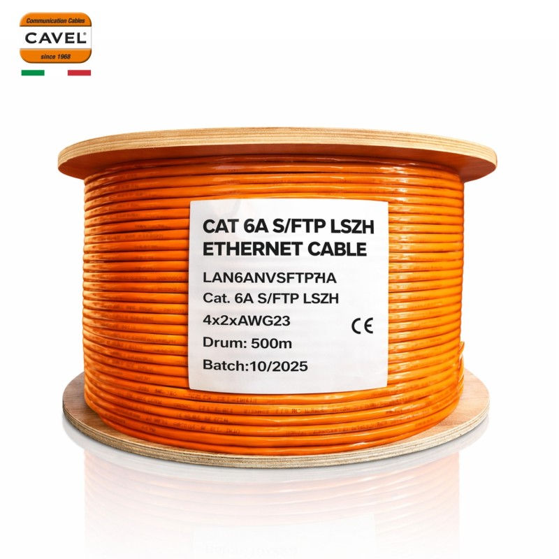 Câble LAN Cat6A S/FTP LSZH 500m Haute Performance