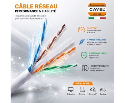 Câble réseau CAT6A U/UTP LSZH 305m cuivre 23AWG