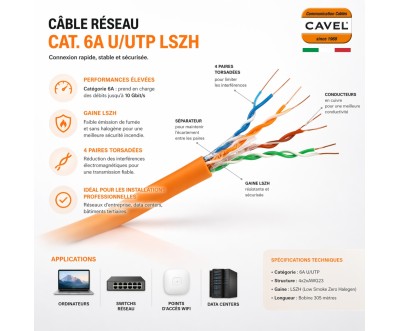 CAT6A U/UTP LSZH Network Cable 305m Copper