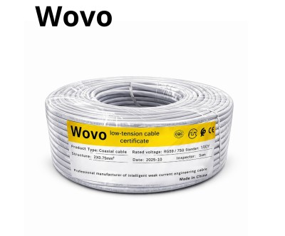 Câble coaxial RG59 75Ω Wovo 100Y basse tension