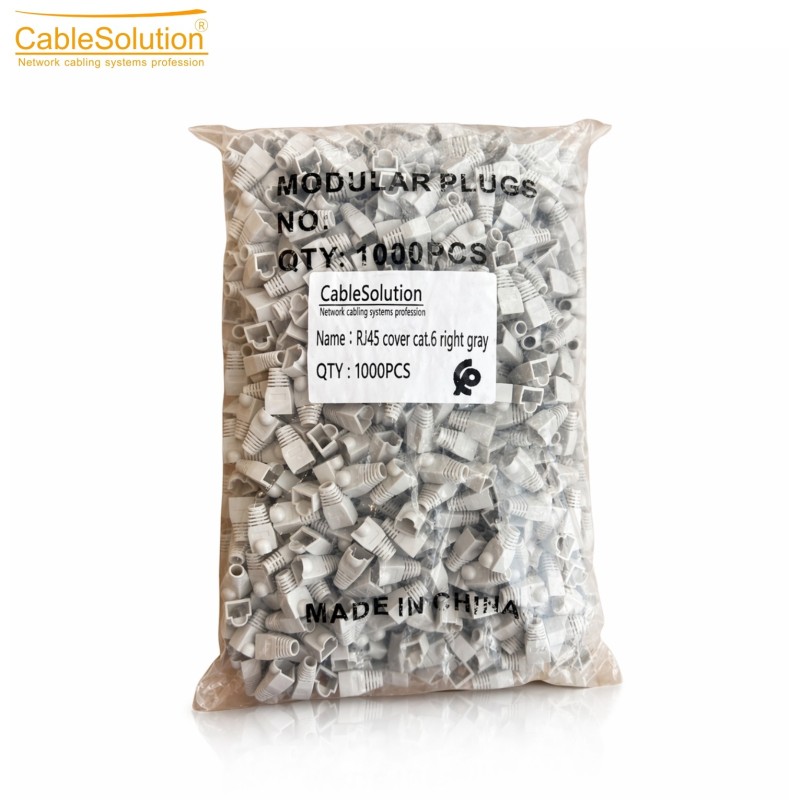 Cache RJ45 Cat6 Gris Clair COVER6 1000pcs PVC