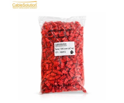 غطاء RJ45 Cat7 PVC أحمر 1000 قطعة