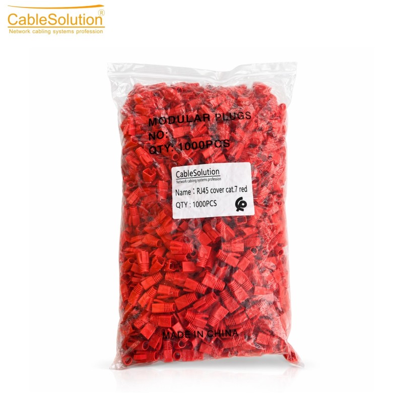 غطاء RJ45 Cat7 PVC أحمر 1000 قطعة