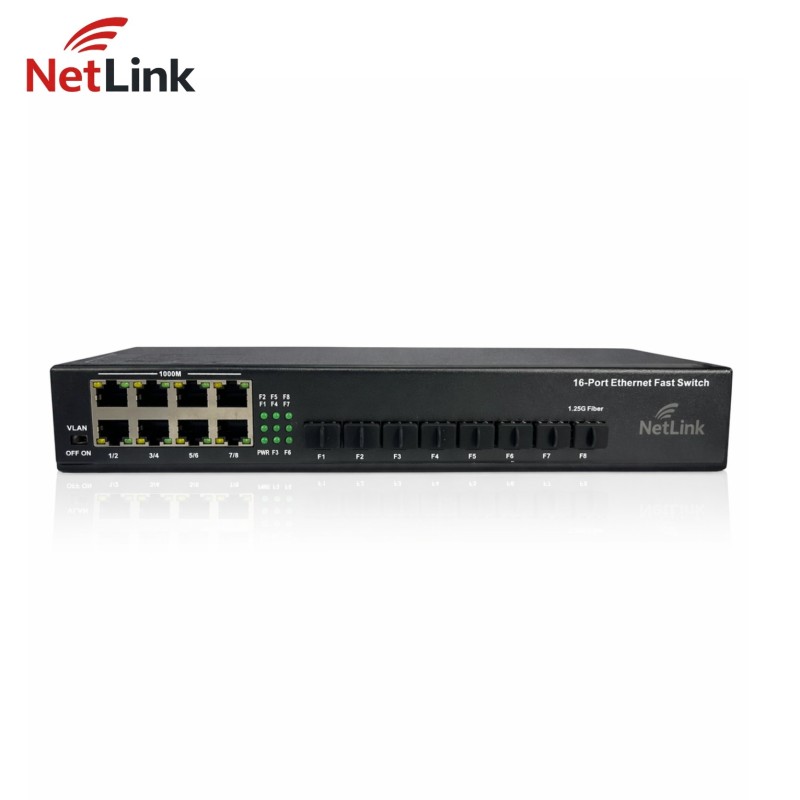 سويتش NetLink جيجابت 16 منفذ RJ45 و SFP