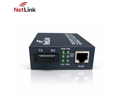 Gigabit Fiber Media Converter RJ45 NetLink 10/100/1000