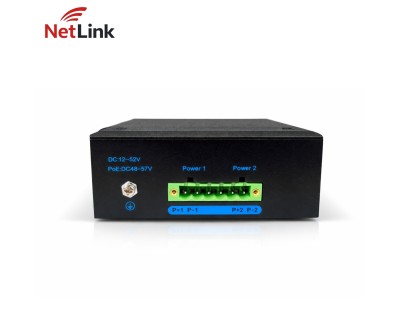 محول وسائط صناعي NetLink جيجابت ألياف ضوئية 20 كم DIN Rail PoE