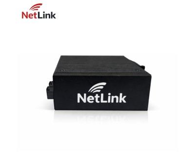 Convertisseur Média Industriel NetLink Gigabit Fibre 20km DIN Rail PoE