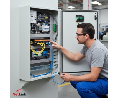 Convertisseur Média Industriel NetLink Gigabit Fibre 20km DIN Rail PoE